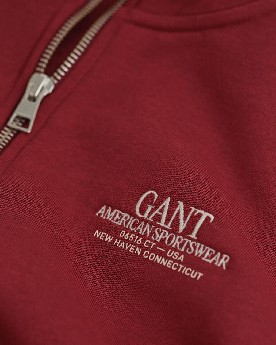 sweatshirt met grafische print en halve rits voor tieners - plumped red