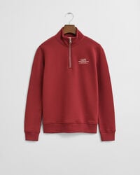 sweatshirt met grafische print en halve rits voor tieners - plumped red