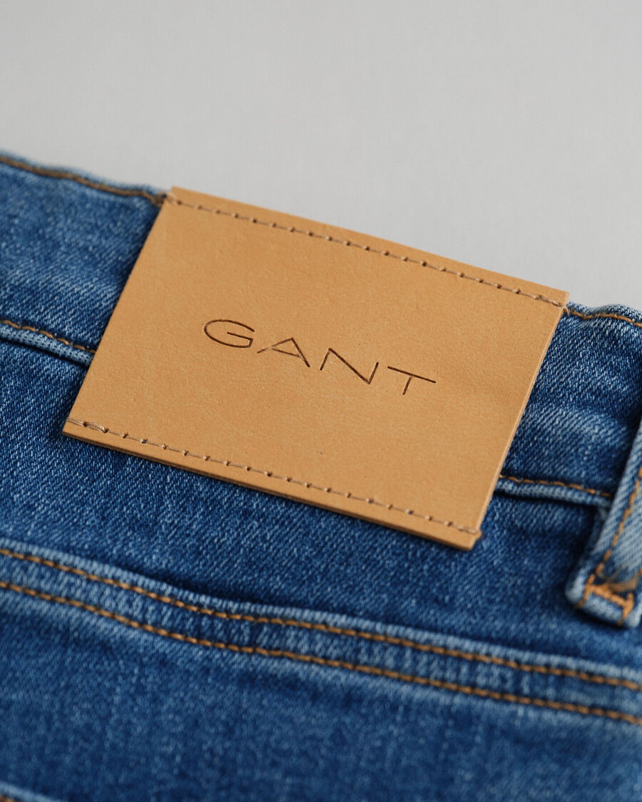 slim fit jeans voor tienerjongens - middelblauw