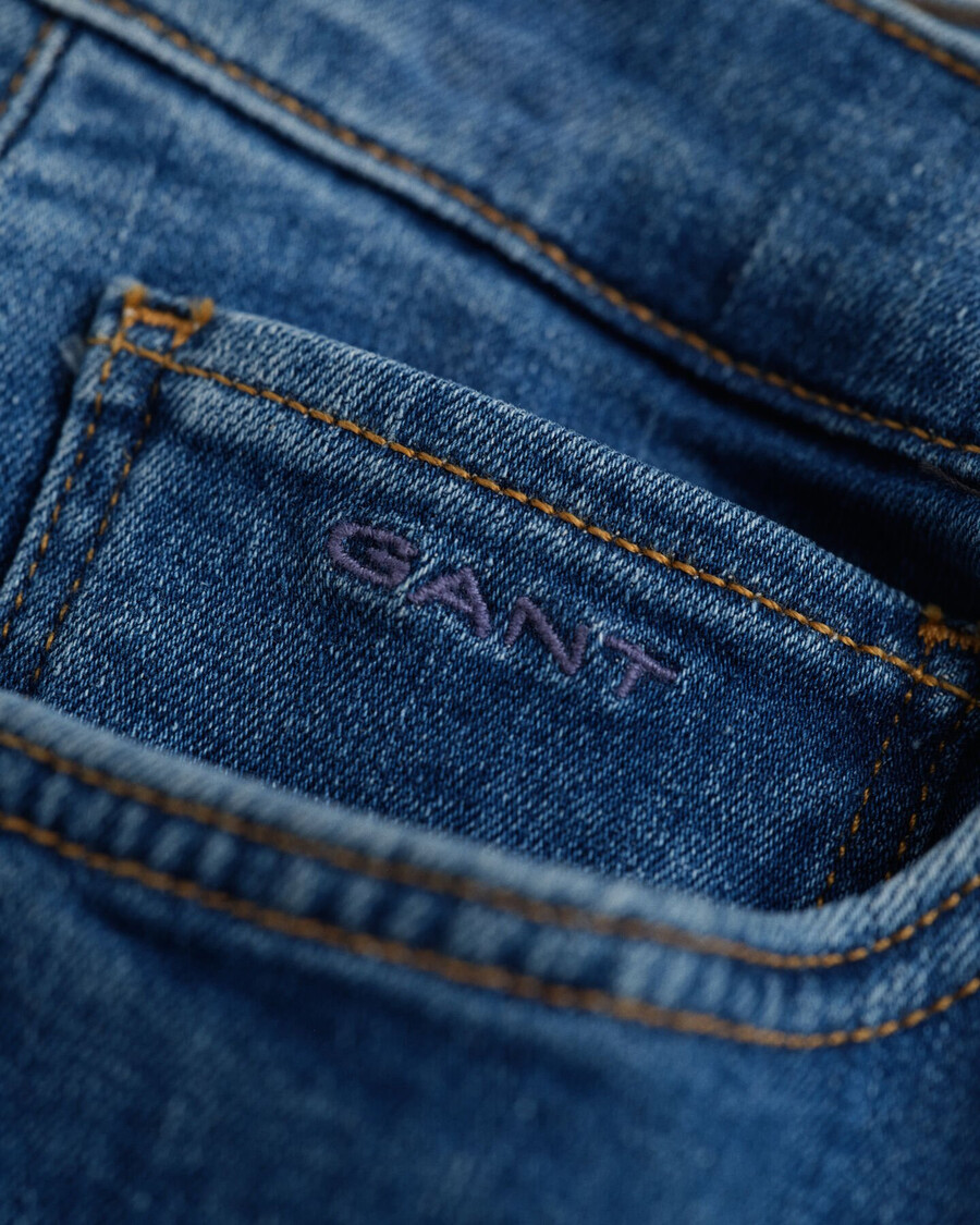slim fit jeans voor tienerjongens - middelblauw