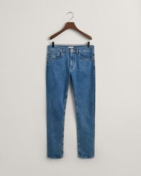 slim fit jeans voor tienerjongens - middelblauw