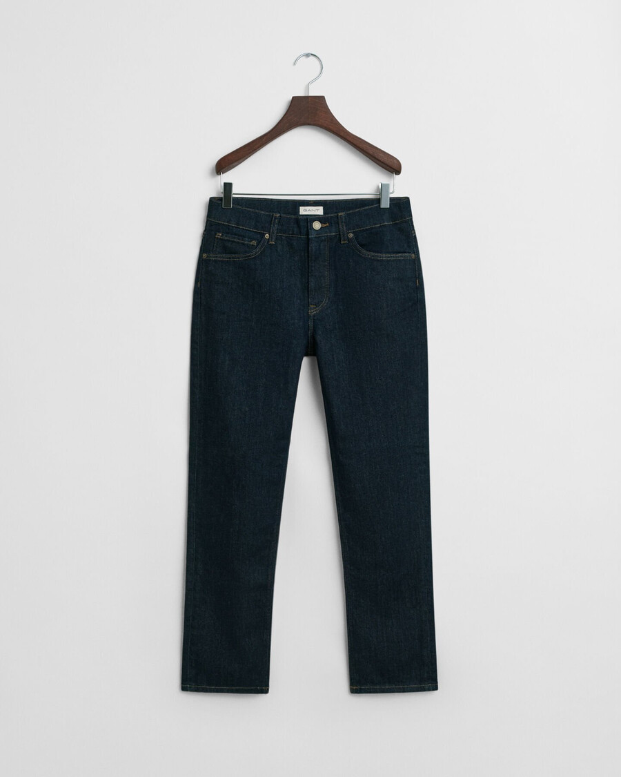rechte jeans voor tienerjongens - donkerblauw
