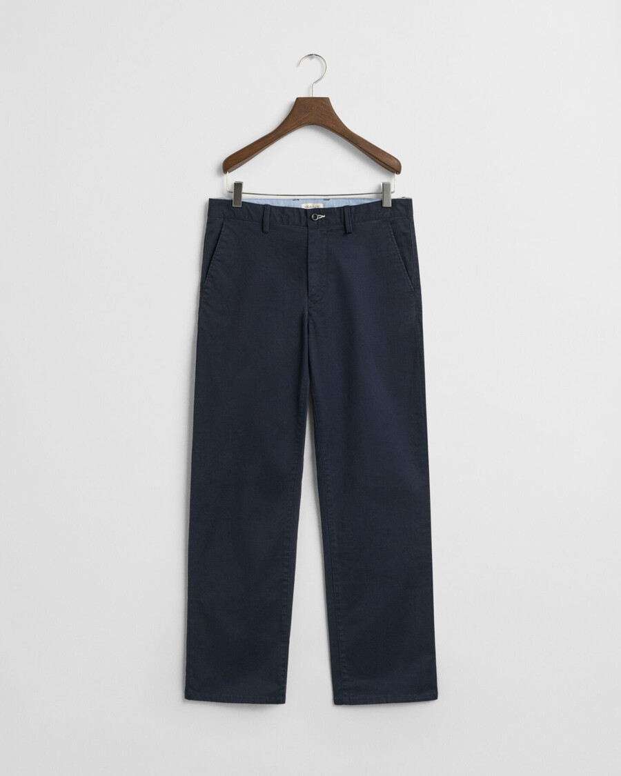 relaxte chinos voor tienerjongens - marineblauw