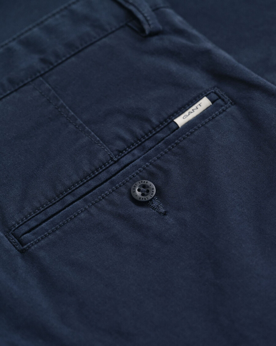 relaxte chinos voor tienerjongens - marineblauw