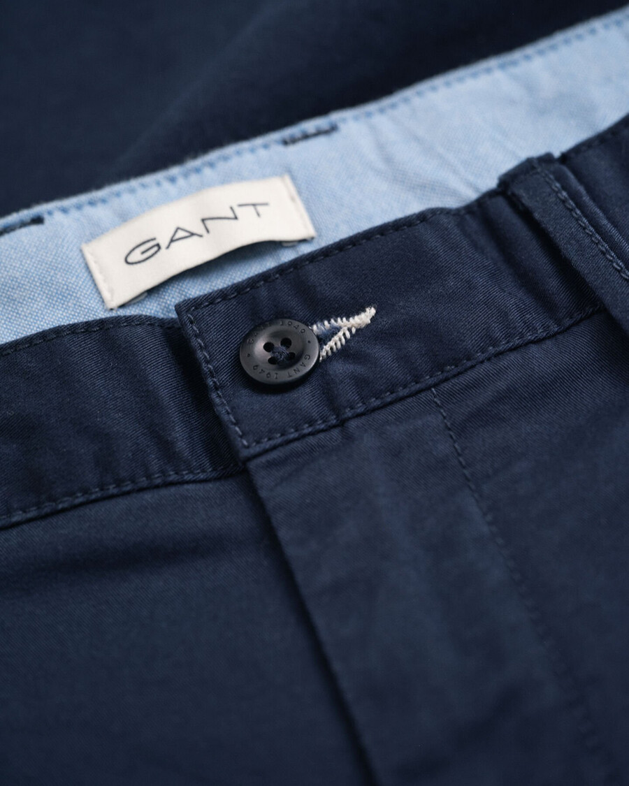 relaxte chinos voor tienerjongens - marineblauw