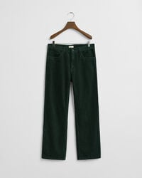 corduroy broek met 5 zakken voor tienerjongens - groen met ruitpatroon