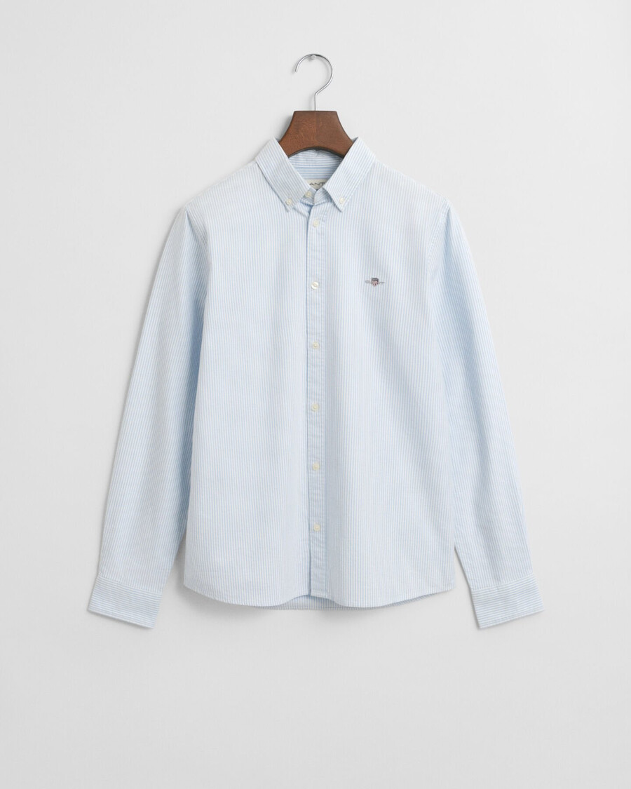 gestreept oxford-shirt voor tieners - capri-blauw