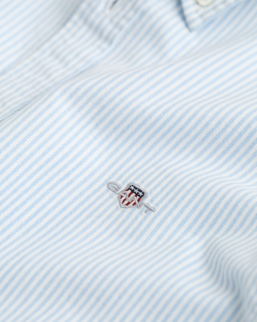 gestreept oxford-shirt voor tieners - capri-blauw