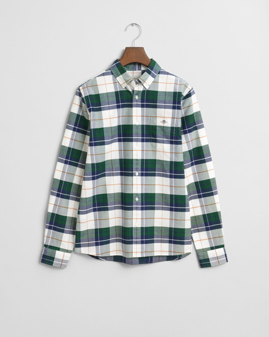 geruit oxford-shirt voor tieners - bosgroen