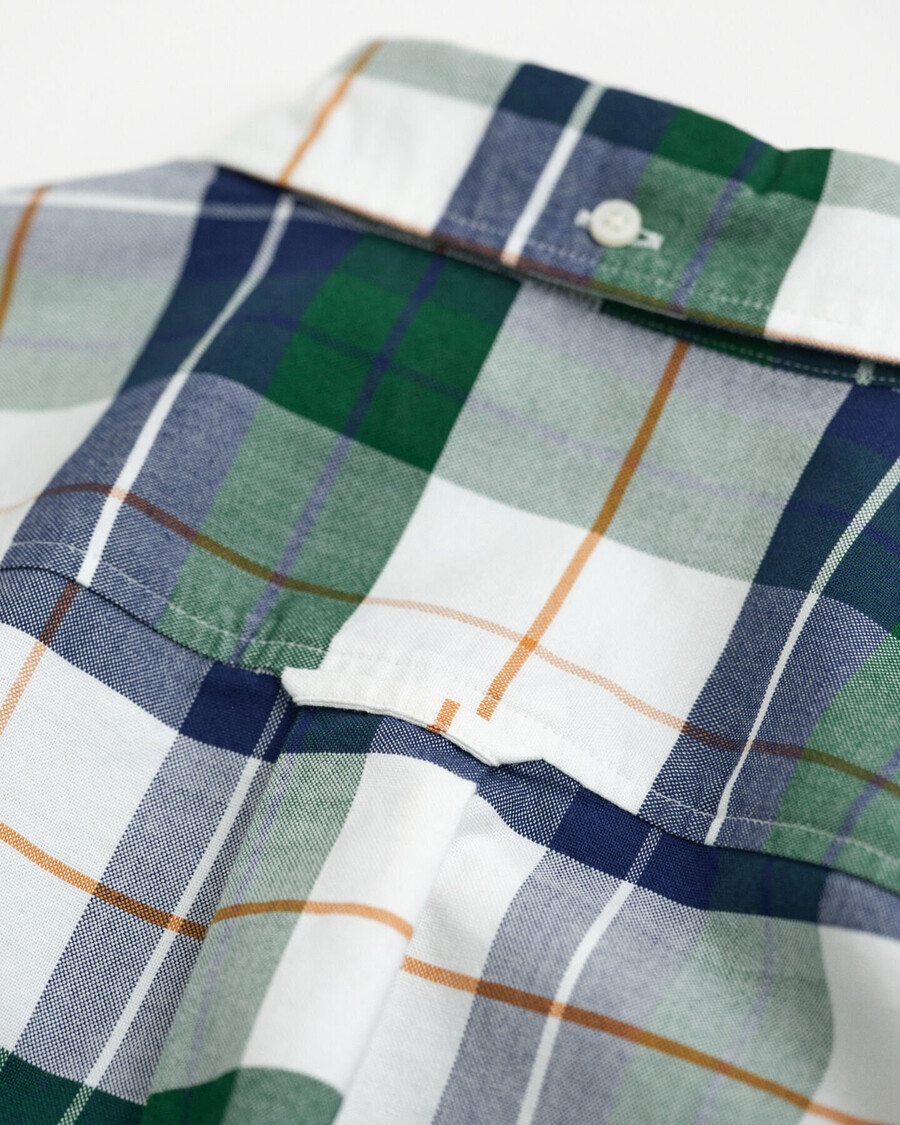 geruit oxford-shirt voor tieners - bosgroen