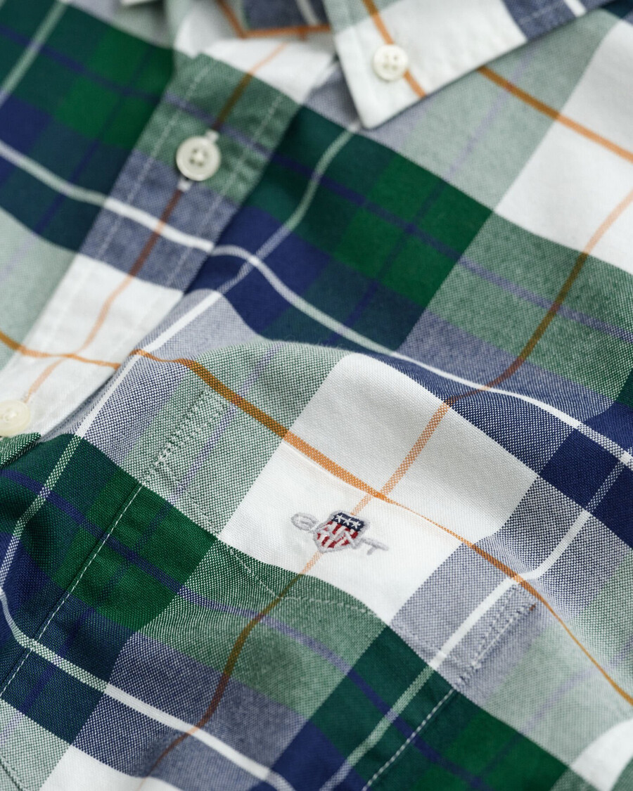 geruit oxford-shirt voor tieners - bosgroen