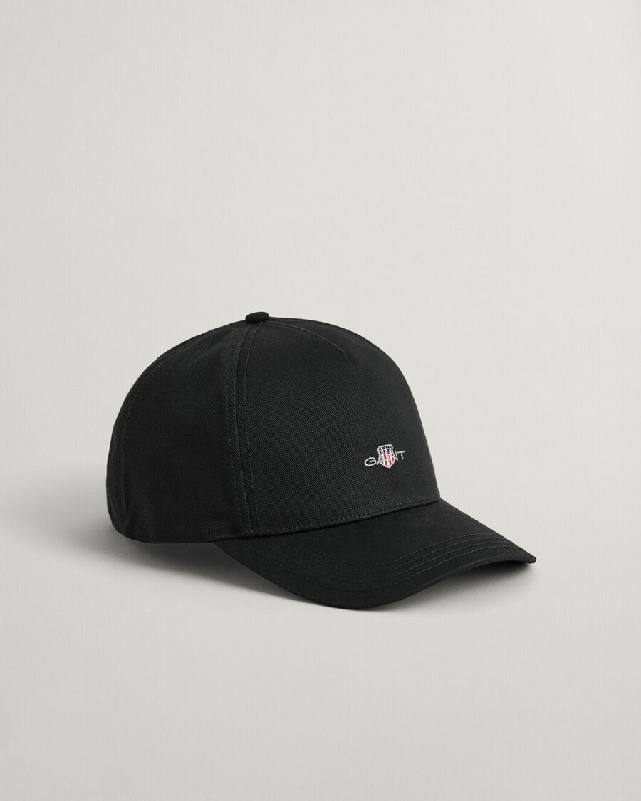 teens shield katoenen twill pet - zwart