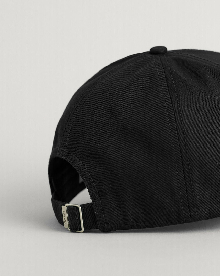 teens shield katoenen twill pet - zwart