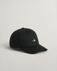 teens shield katoenen twill pet - zwart