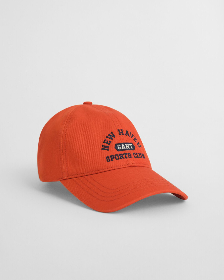 katoenen pet met print voor tieners - diep oranje