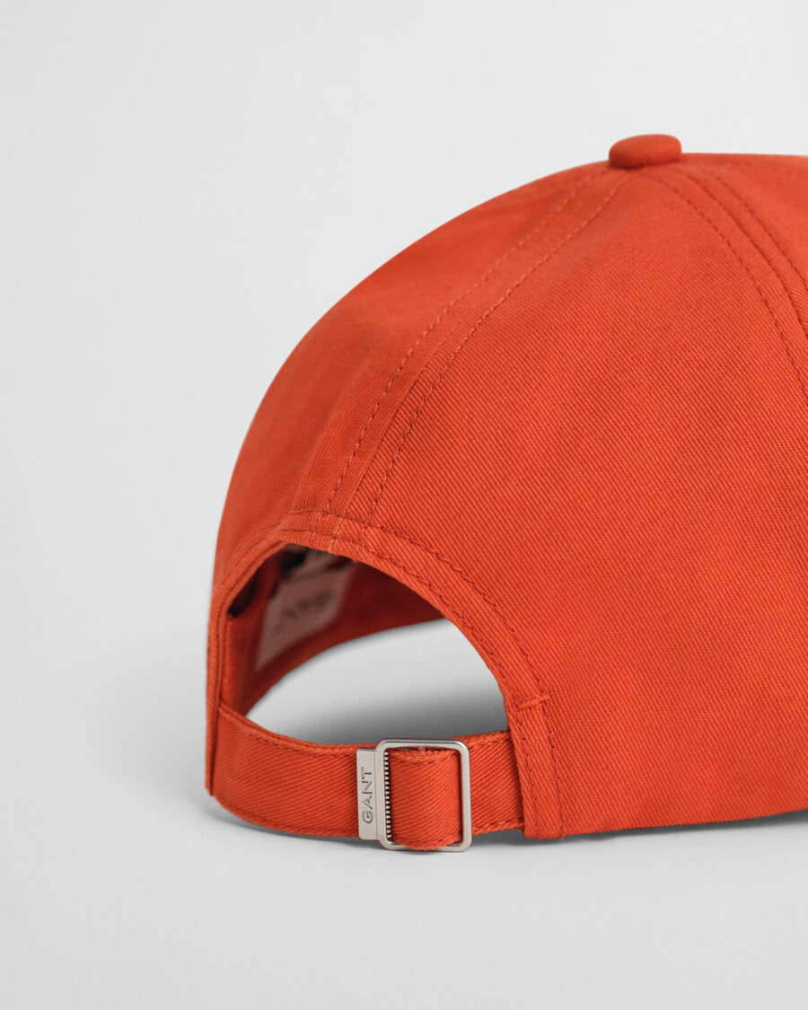 katoenen pet met print voor tieners - diep oranje