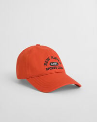 katoenen pet met print voor tieners - diep oranje
