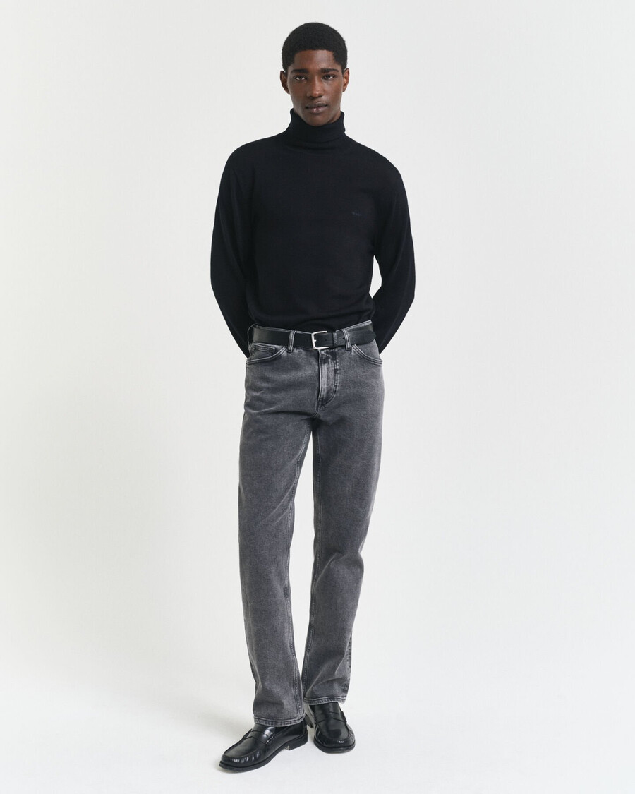 normale pasvorm zwarte jeans - zwart