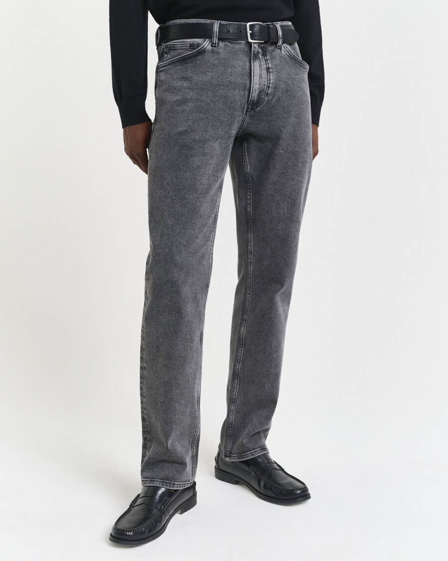normale pasvorm zwarte jeans - zwart