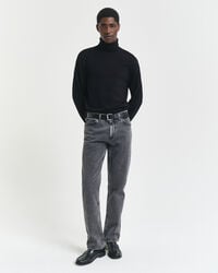 normale pasvorm zwarte jeans - zwart