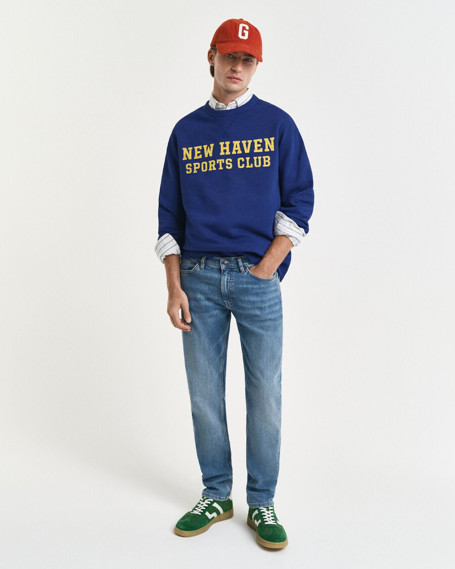 slim fit jeans - middenblauw gedragen