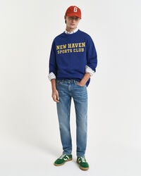 slim fit jeans - middenblauw gedragen
