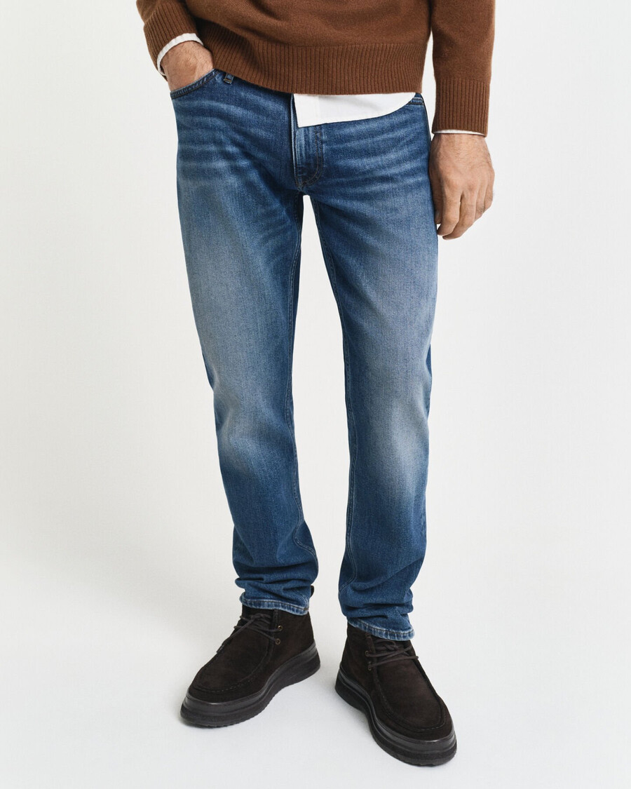 slim fit jeans - middelblauw vintage