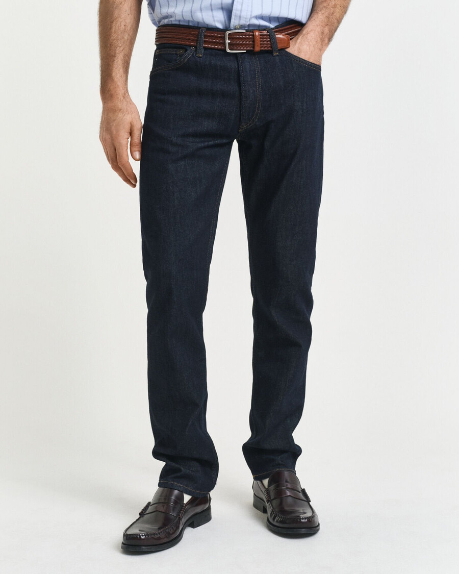 normale pasvorm jeans - donkerblauw