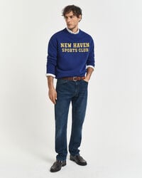 normale pasvorm jeans - donkerblauw gedragen