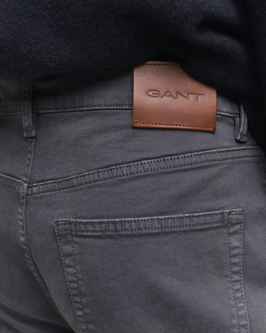 slim fit desert jeans - antraciet