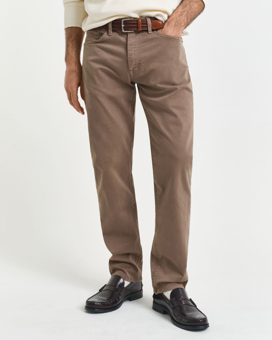 normale pasvorm desert jeans - desert brown