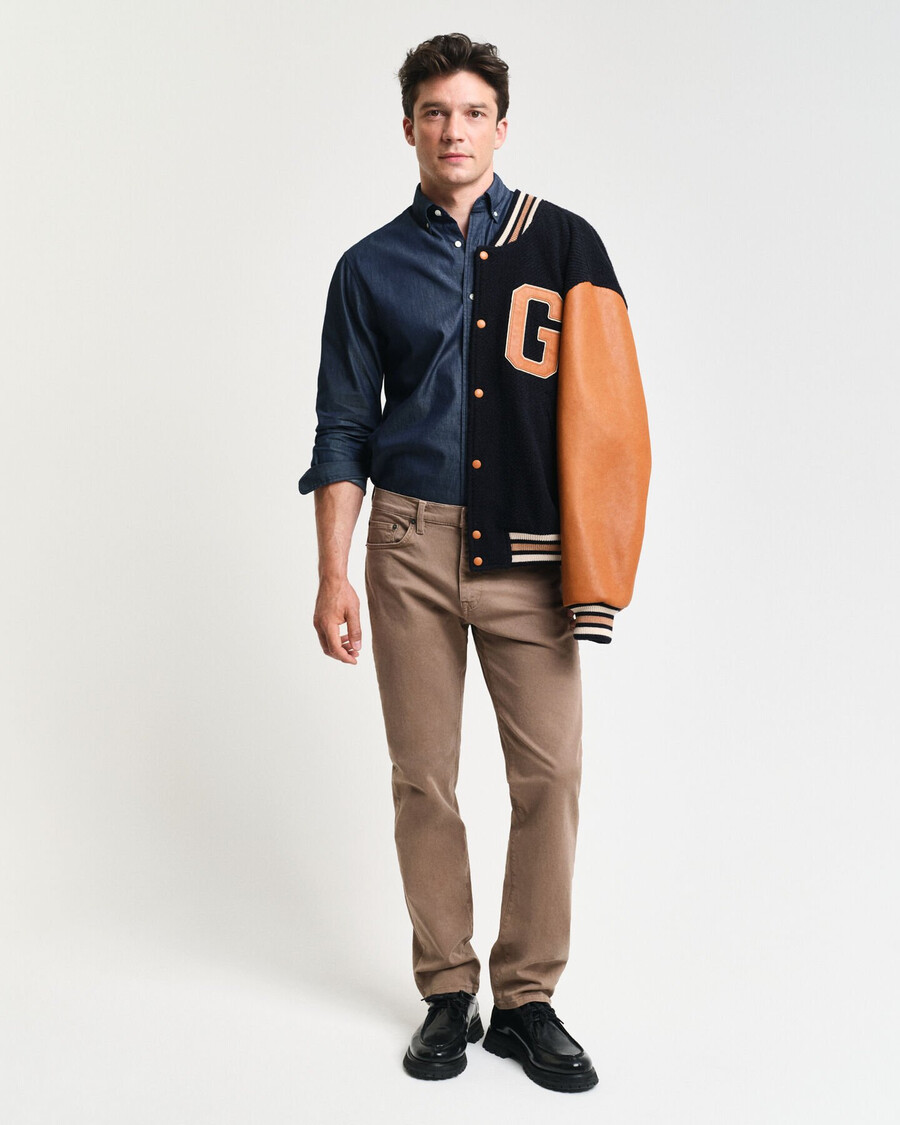 normale pasvorm desert jeans - desert brown