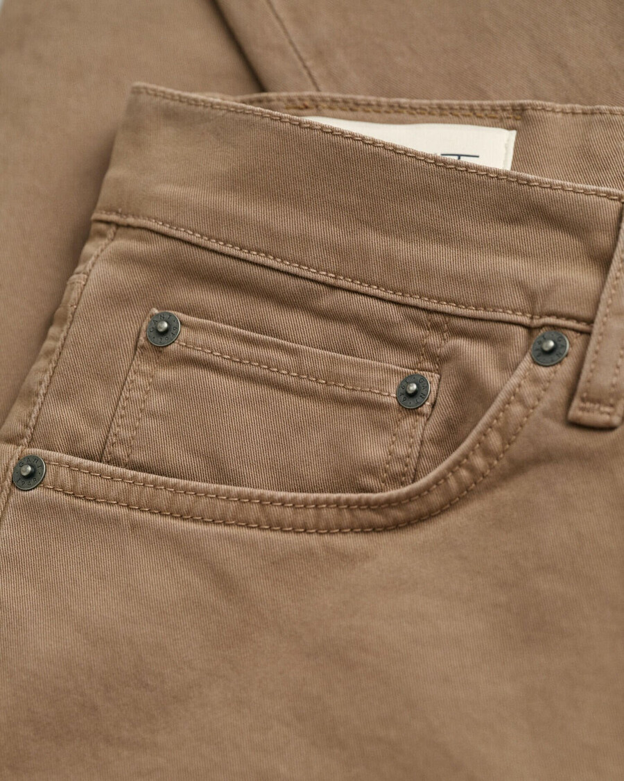 normale pasvorm desert jeans - desert brown