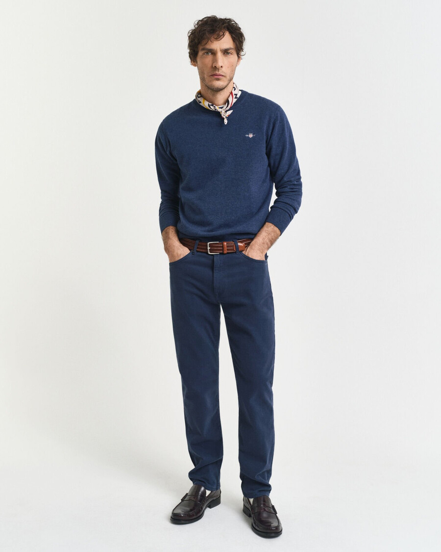 normale pasvorm desert jeans - marineblauw