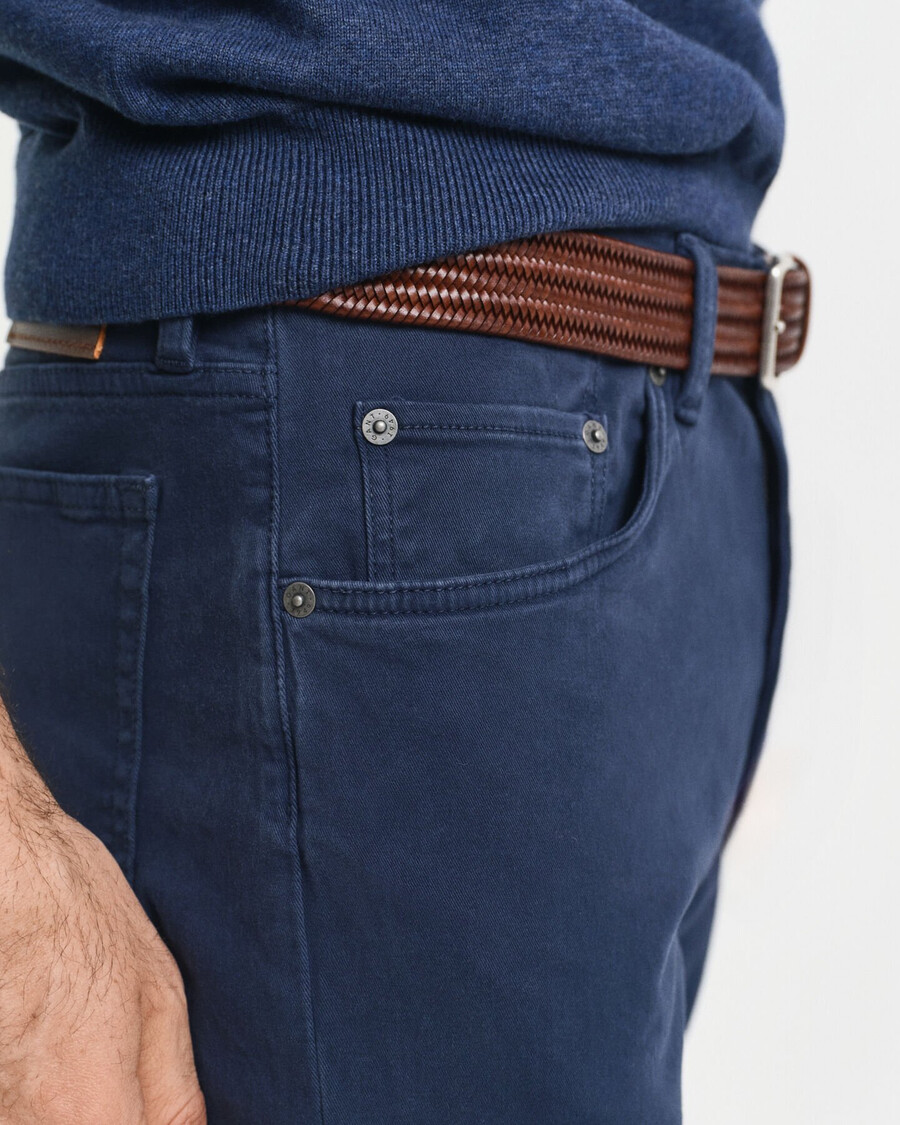 normale pasvorm desert jeans - marineblauw