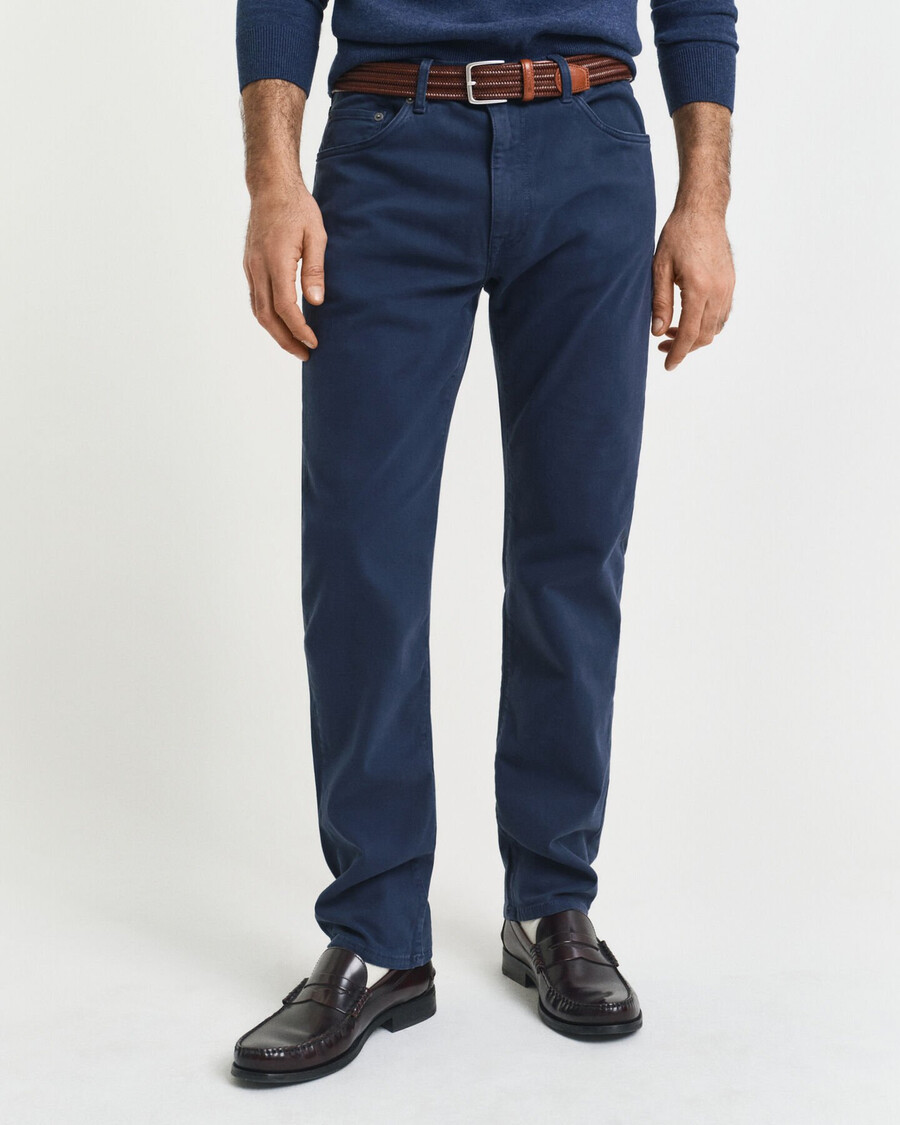 normale pasvorm desert jeans - marineblauw