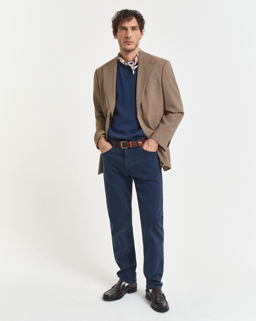 normale pasvorm desert jeans - marineblauw