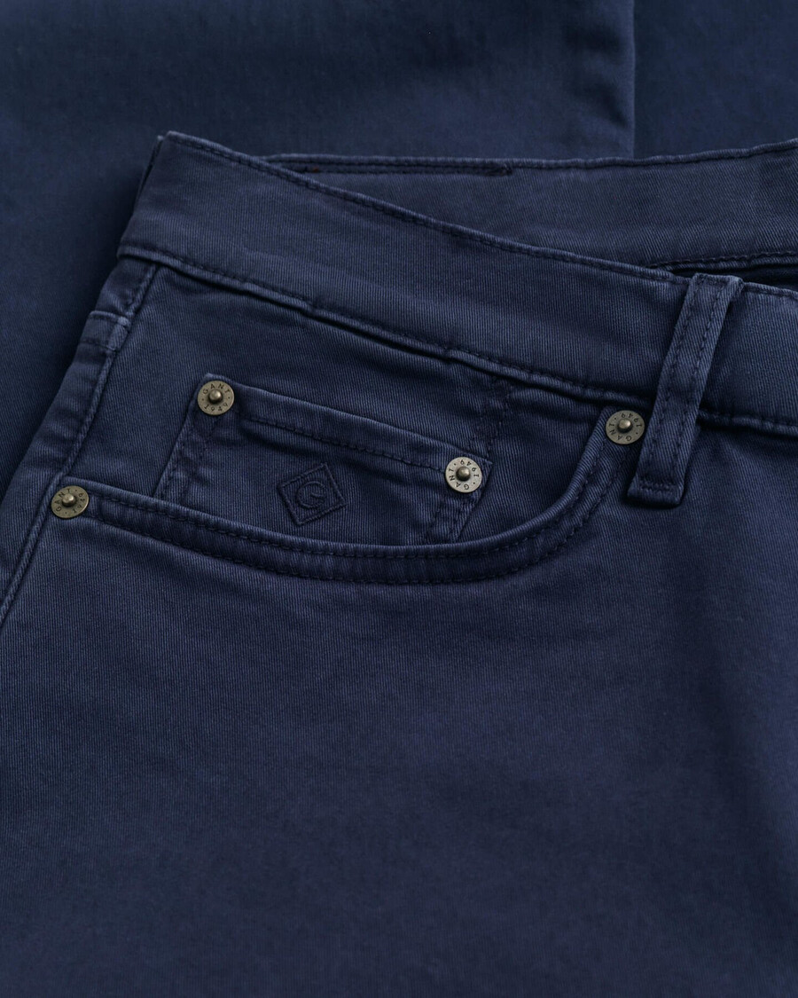 normale pasvorm desert jeans - marineblauw