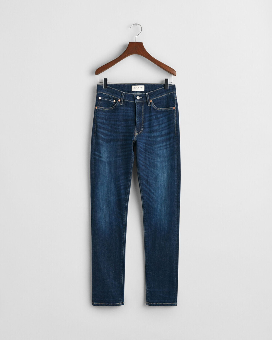 extra slim fit active recover jeans - donkerblauw gedragen