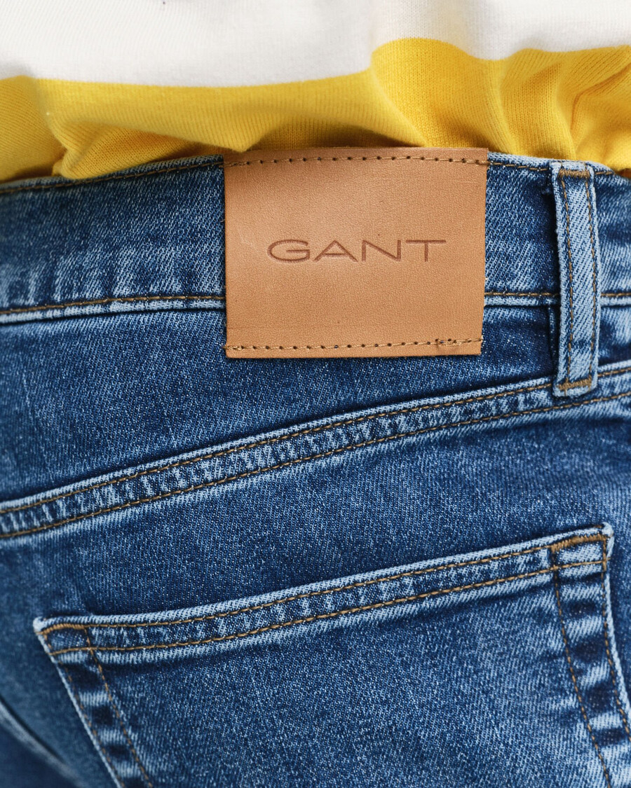 slim fit clean wash jeans - middelblauw vintage