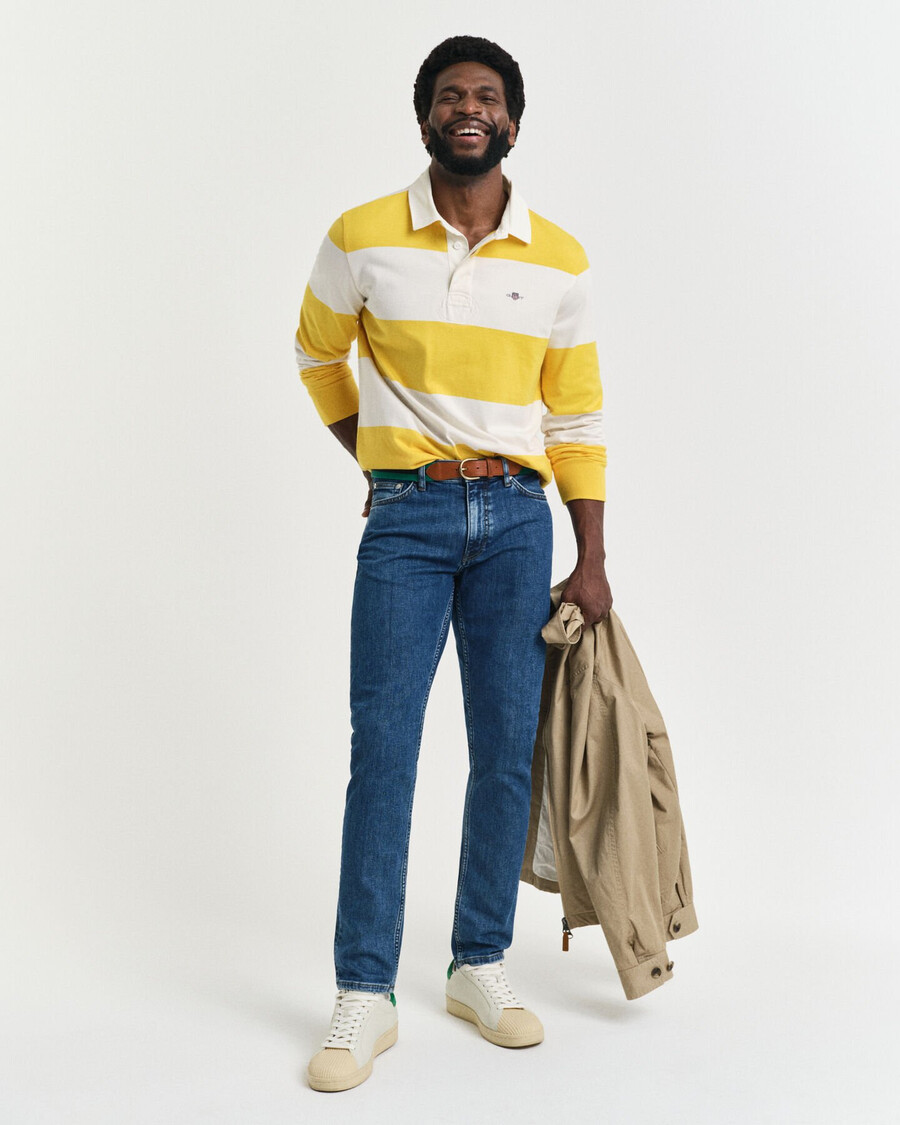 slim fit clean wash jeans - middelblauw vintage