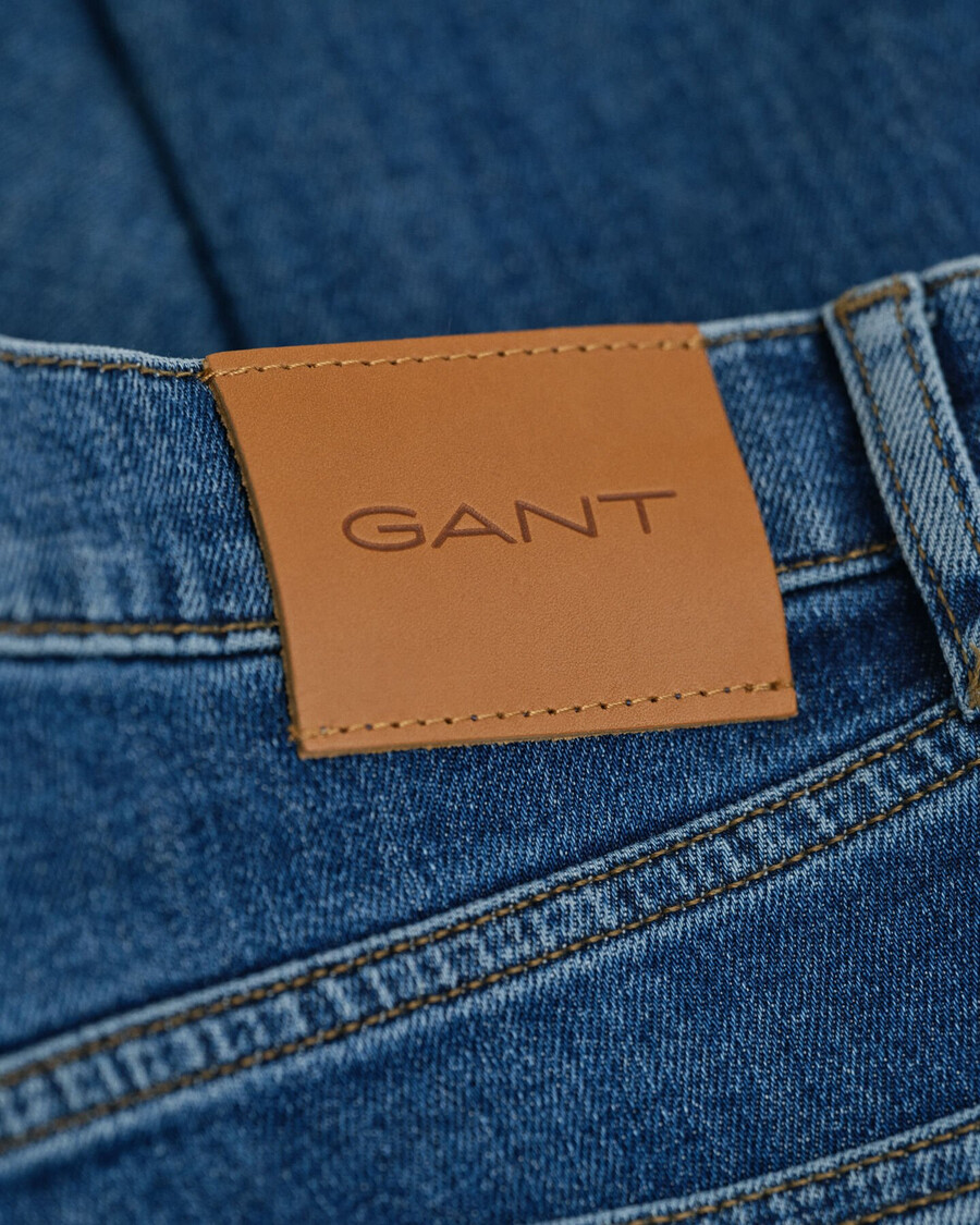 slim fit clean wash jeans - middelblauw vintage