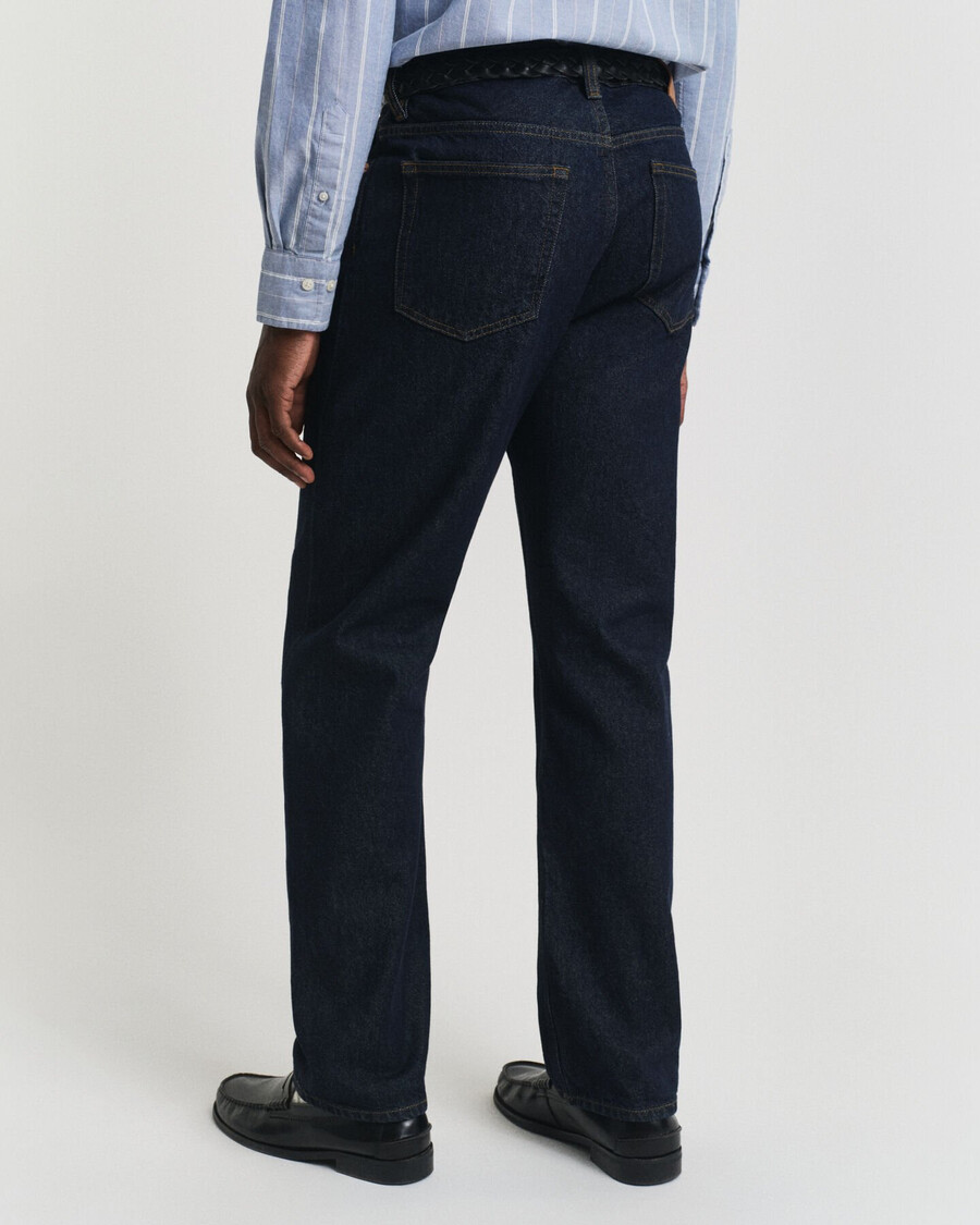 rechte jeans - donkerblauw onbewerkt