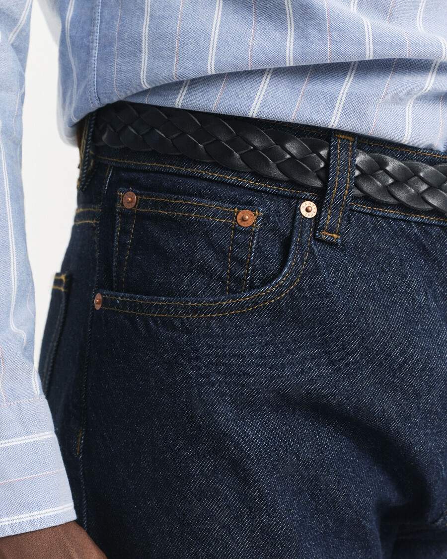 rechte jeans - donkerblauw onbewerkt