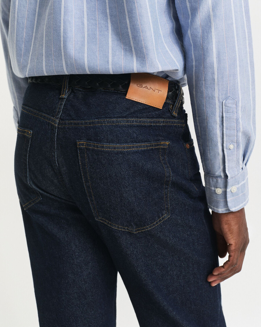 rechte jeans - donkerblauw onbewerkt