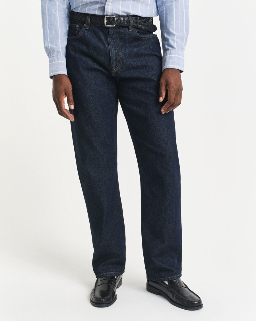 rechte jeans - donkerblauw onbewerkt
