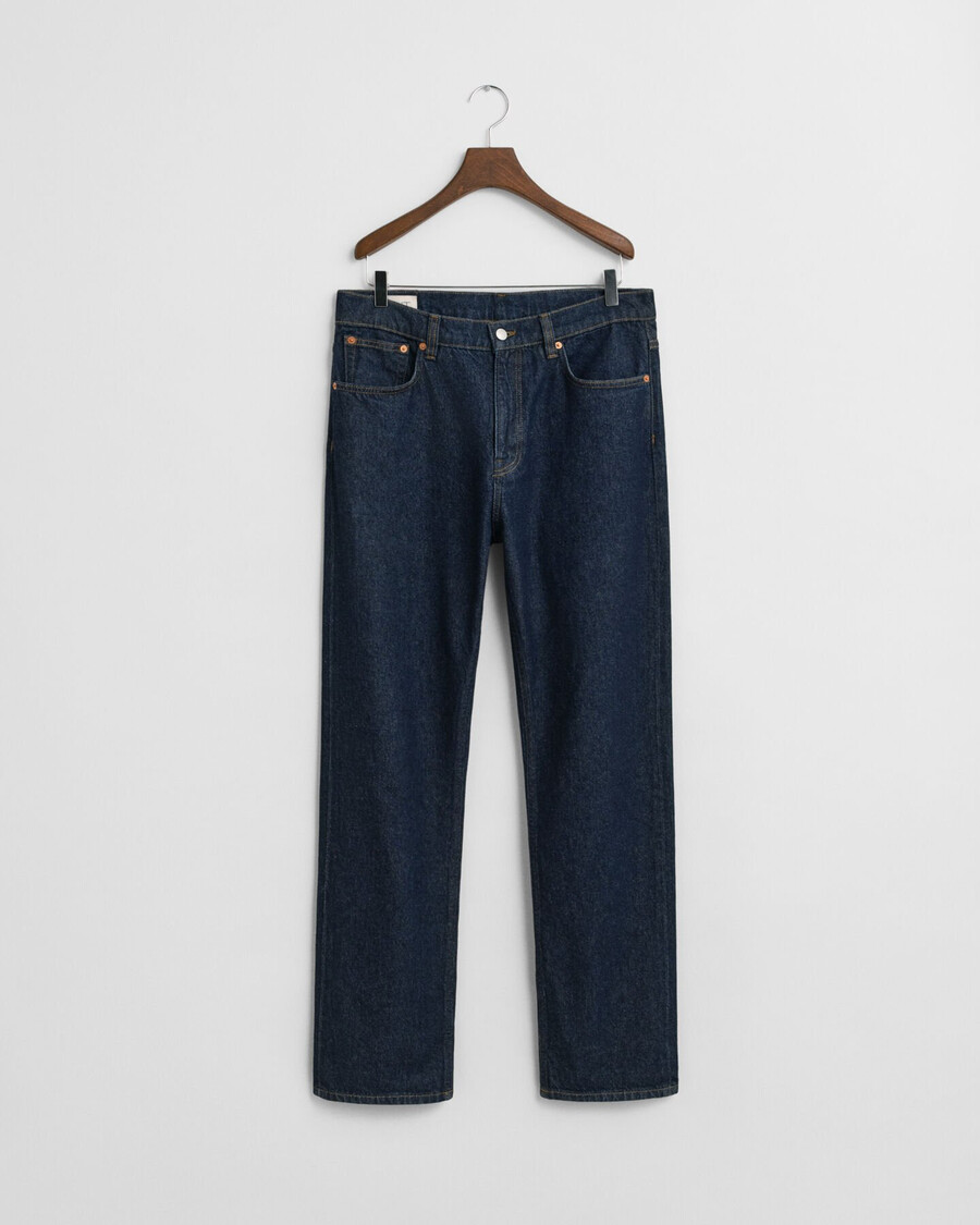 rechte jeans - donkerblauw onbewerkt
