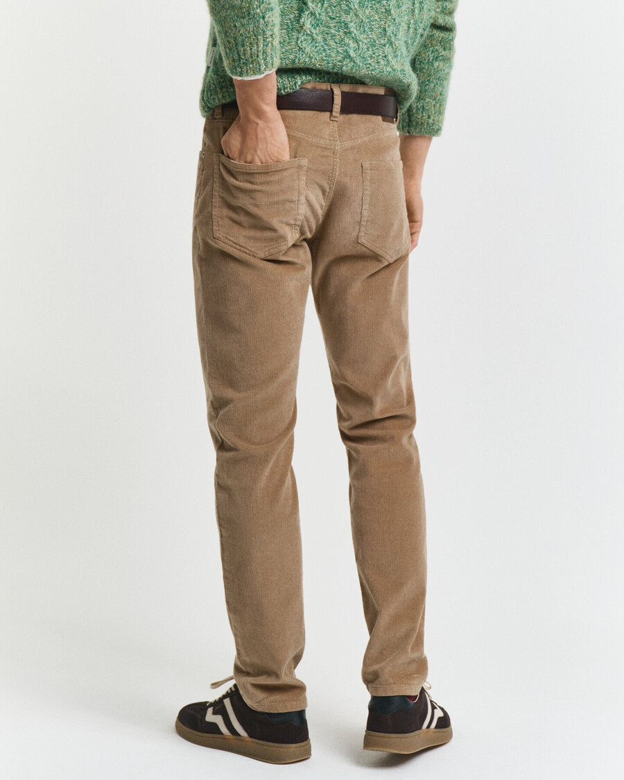 slim fit corduroy jeans - licht taupe