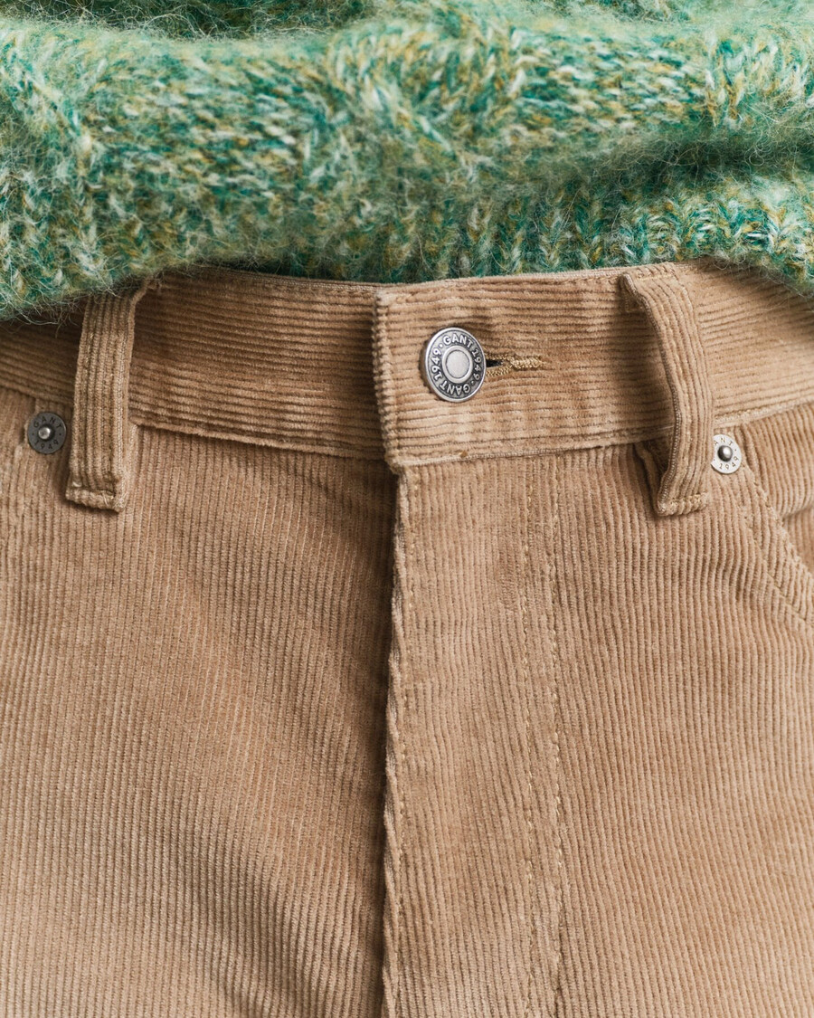 slim fit corduroy jeans - licht taupe