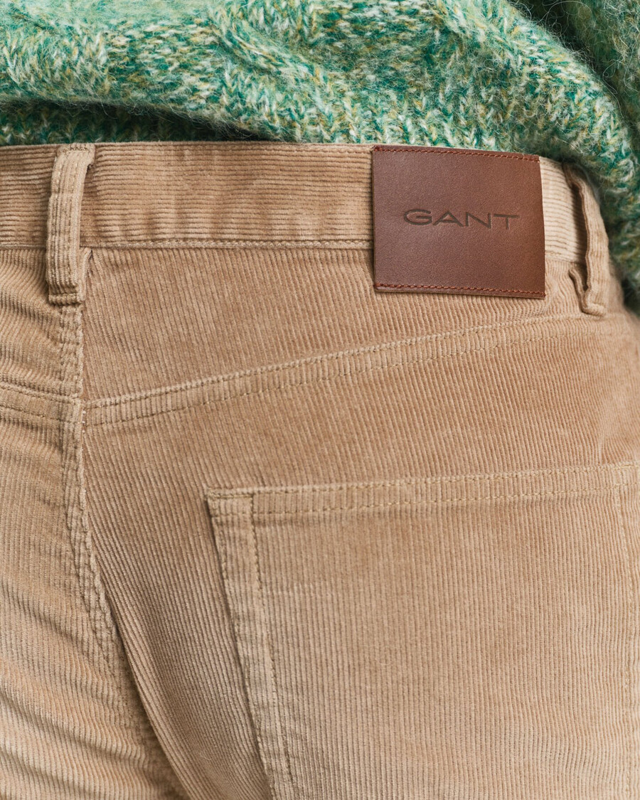 slim fit corduroy jeans - licht taupe